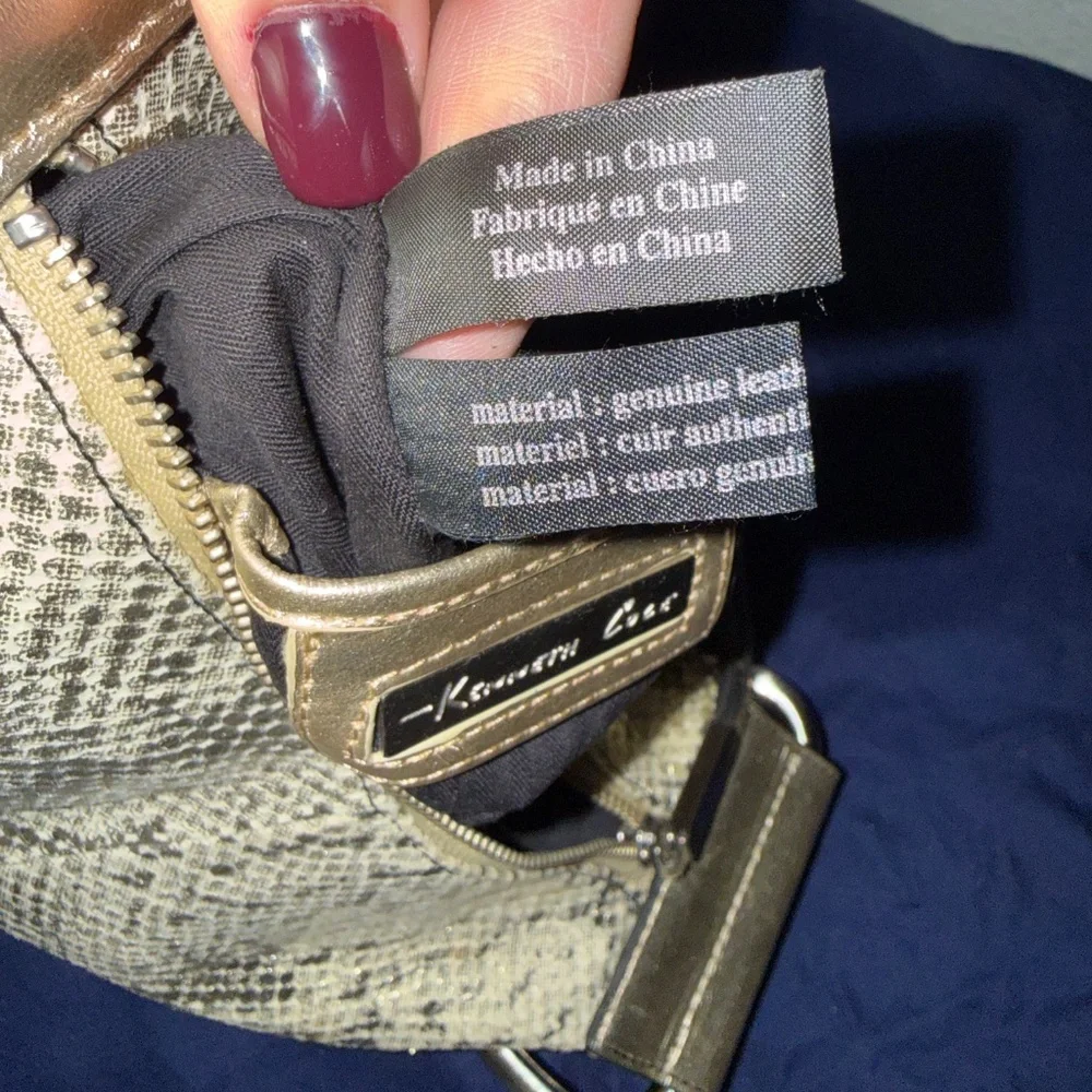 Kenneth Cole Snake Print Leather Mini Satchel Evening Bag HTF Rare BNNU Vintage - Picture 9 of 10